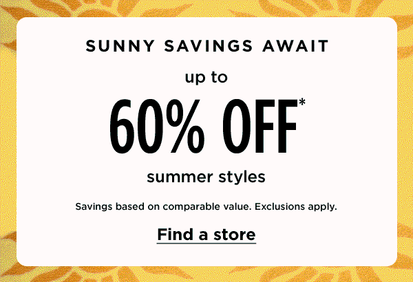 60 off summer styles