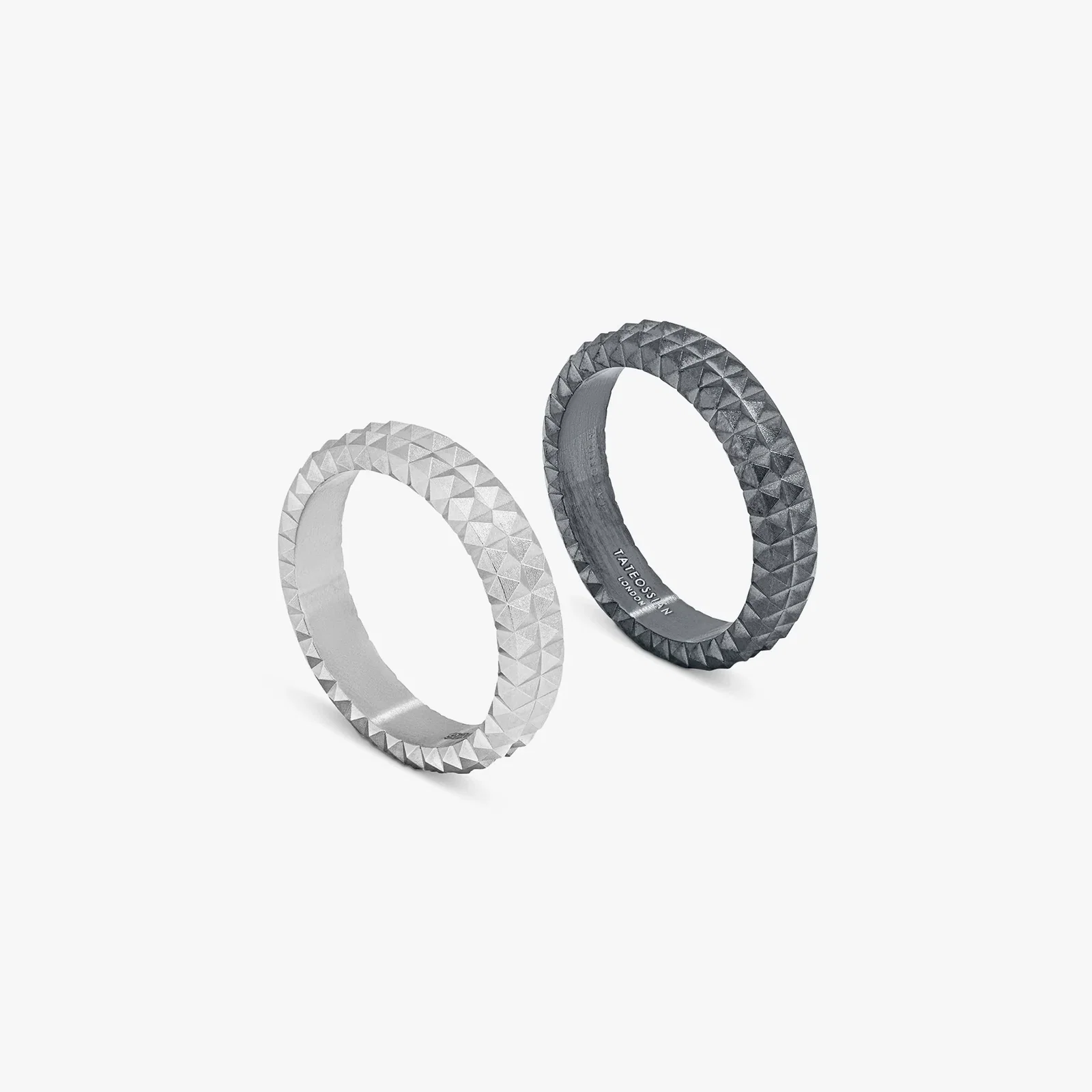 Image of Black Gunmetal Plated Doppio Giza Ring Set