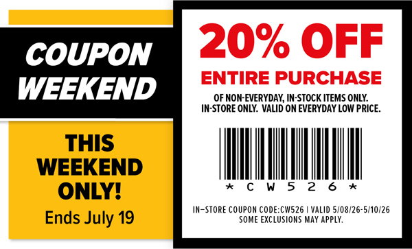 Coupon Weekend - This weekend only! Ends July 19