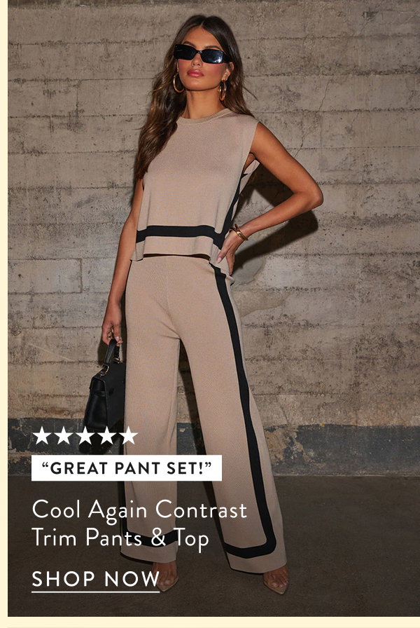 Cool Again Contrast Trim Pants & Top