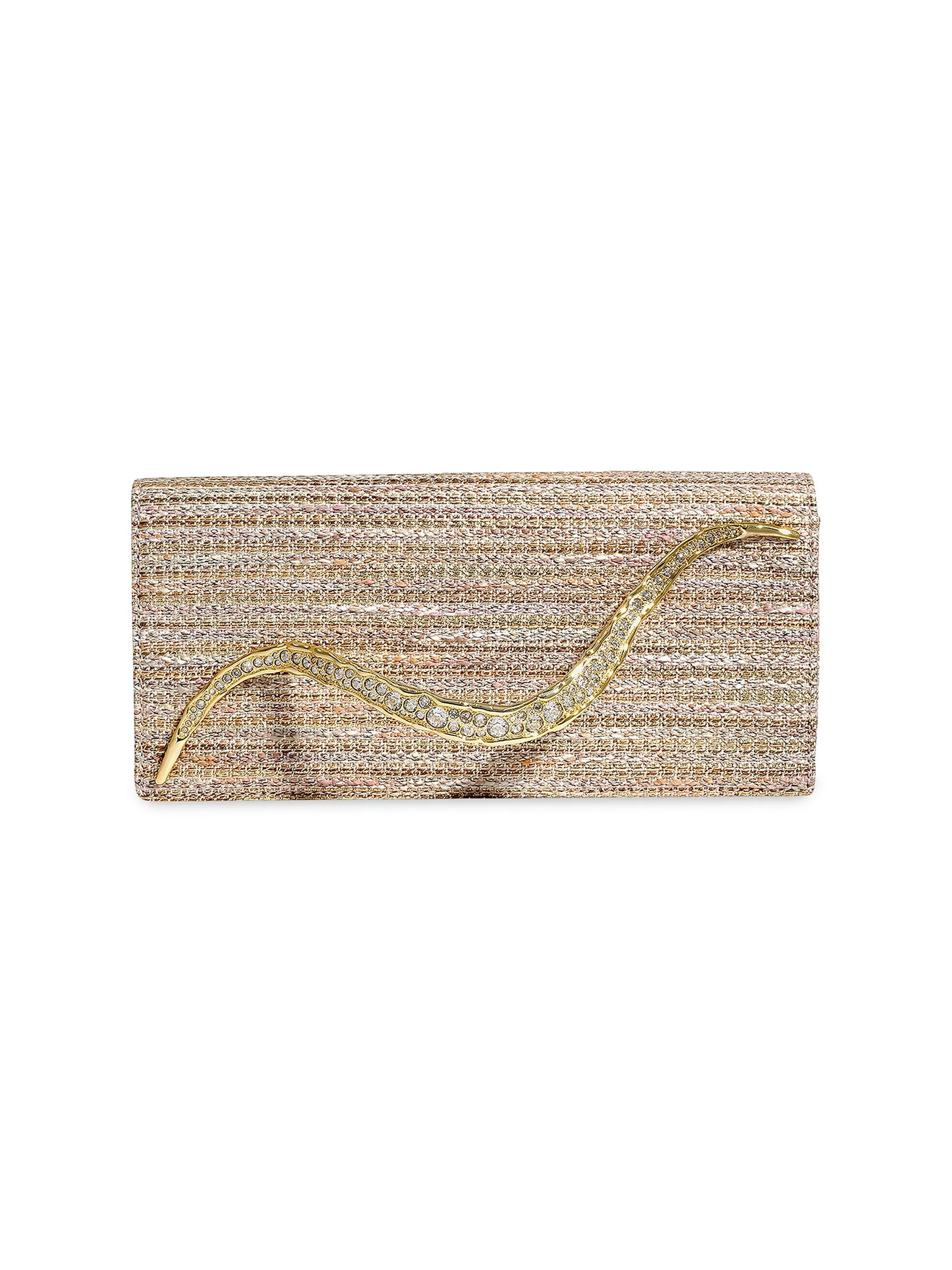 Alexis Bittar Crystal Curve Tweed Clutch