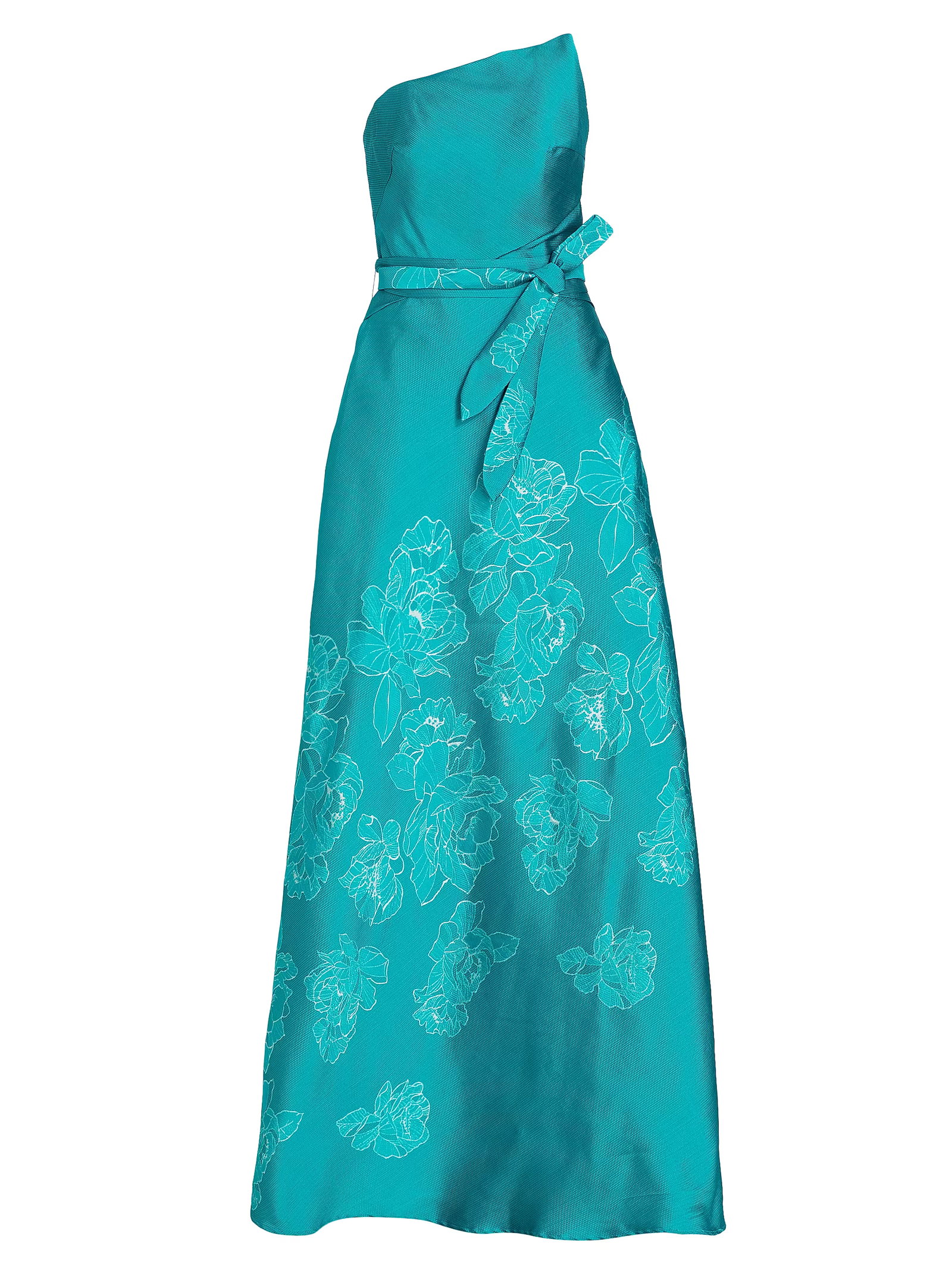 Rene Ruiz Collection Strapless Floral-Embroidered Gown