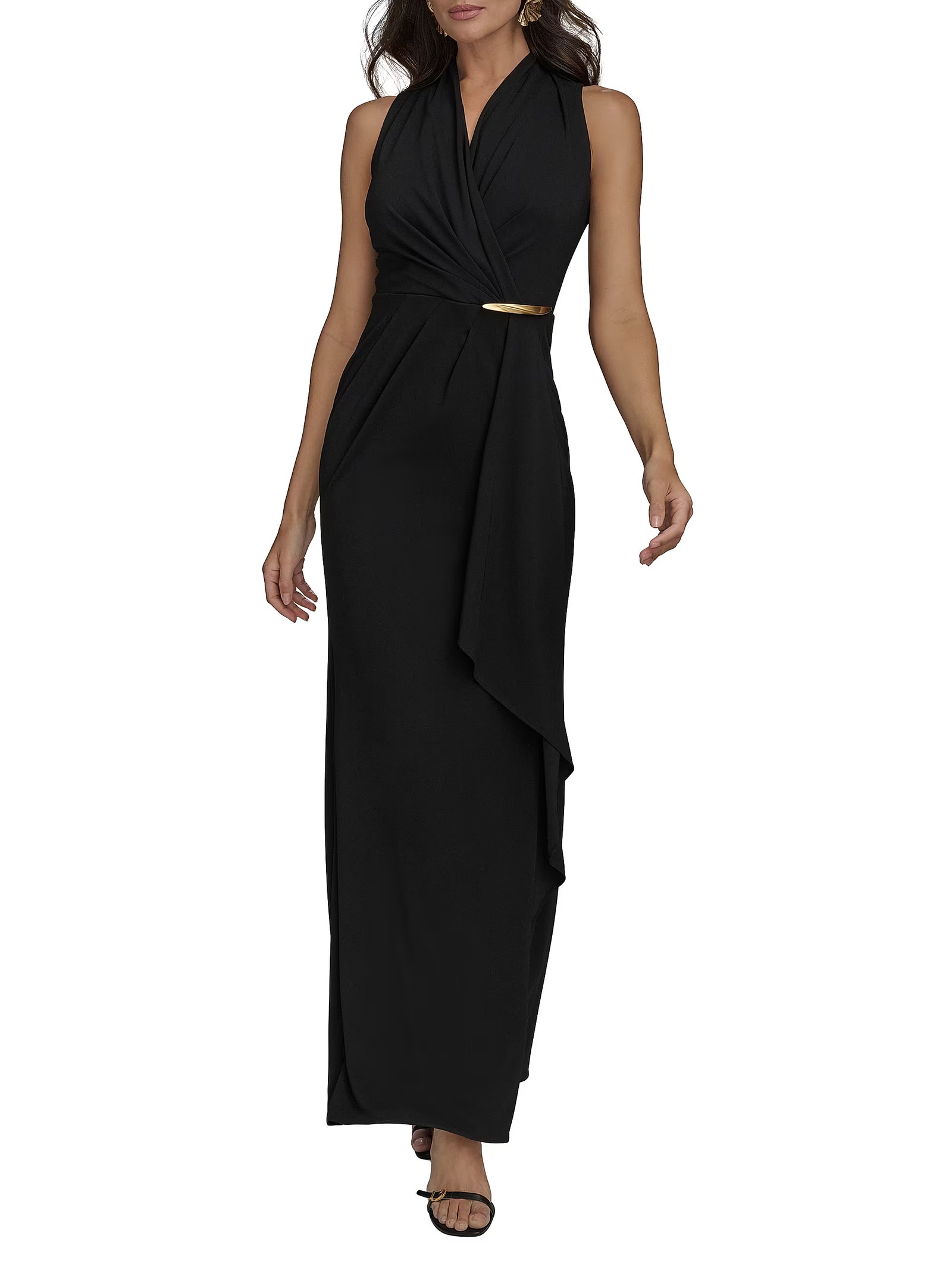 Donna Karan New York Filament Jersey Wrap-Style Cocktail Dress