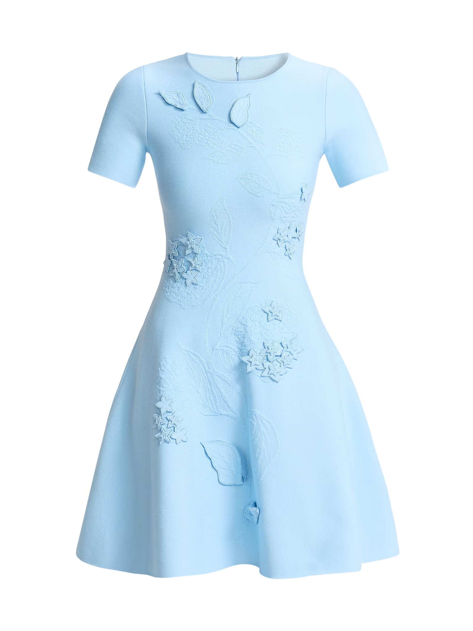 Oscar De La Renta Porcelain Flower Embroidered Minidress