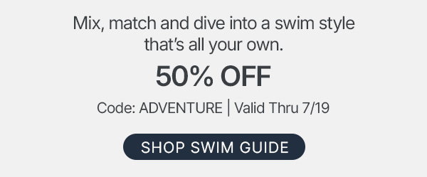 get 50% off swimwear - shop now