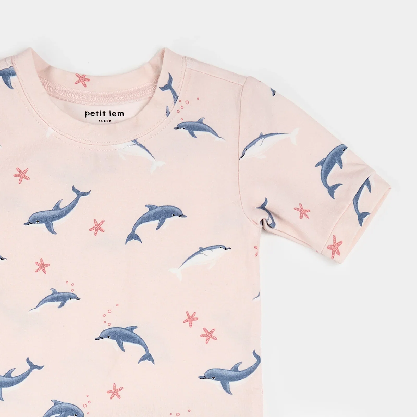 Image of Dolphins on Light Pink Summer Sleep Set