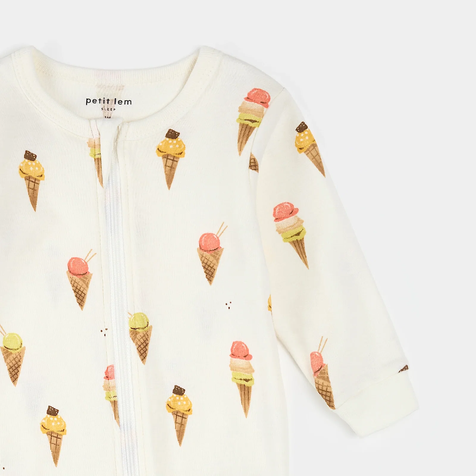 Image of Ice Cream Cone Print on Ivory Sleeper
