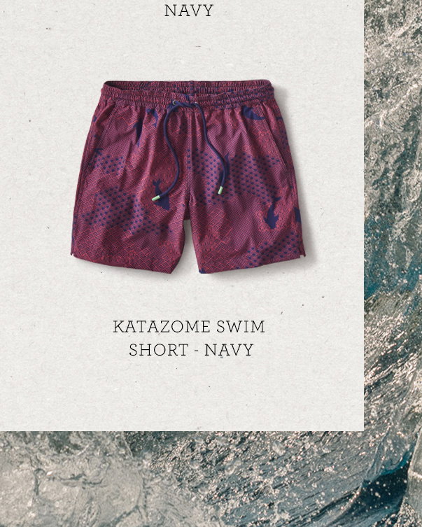 Katazome Swim in Navy