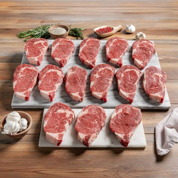 Great Southern Grass Fed Beef, All Natural, Antibiotic Free, Ribeye Steaks, (14/12 oz Each Steak), 14 Total Packs, 10.5 lbs Total