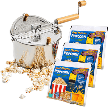 Whirley Pop Stainless Steel Popper with 3 Popping Kits