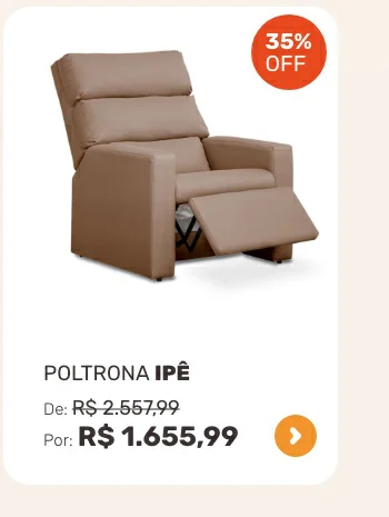 Poltrona Retrátil Reclinável Ipê Linho Bege