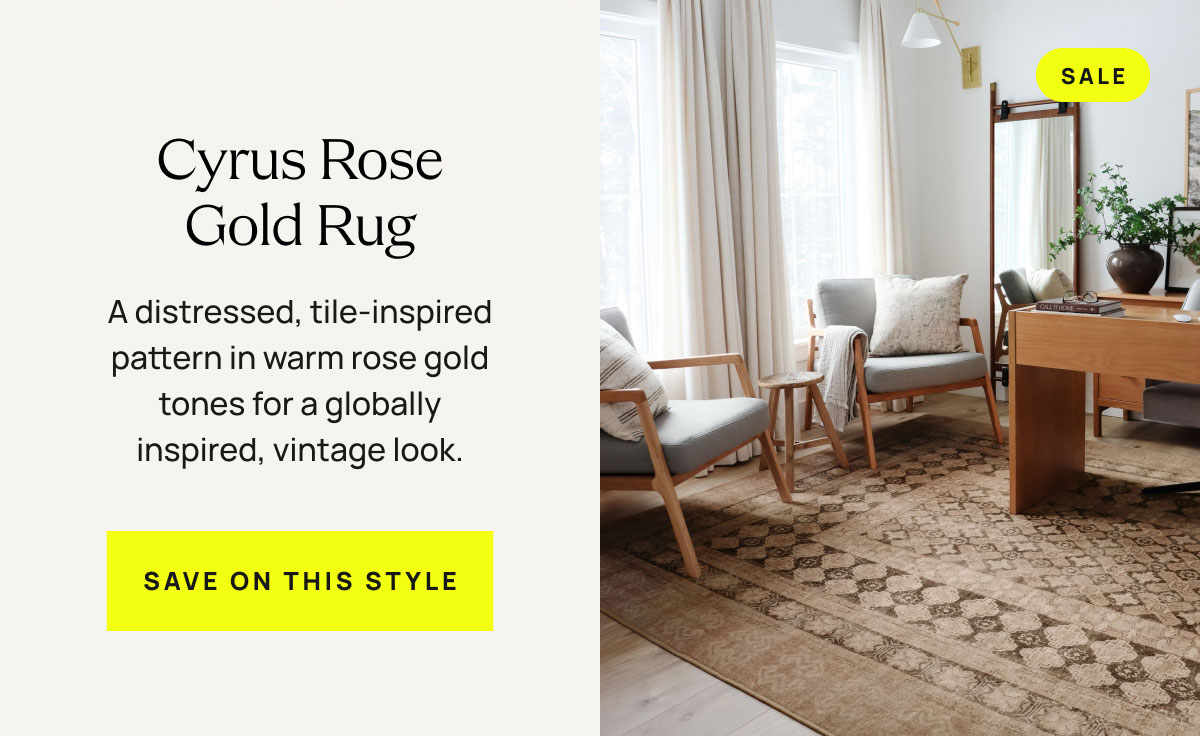 Cyrus Rose Gold Rug | Save On This Style 