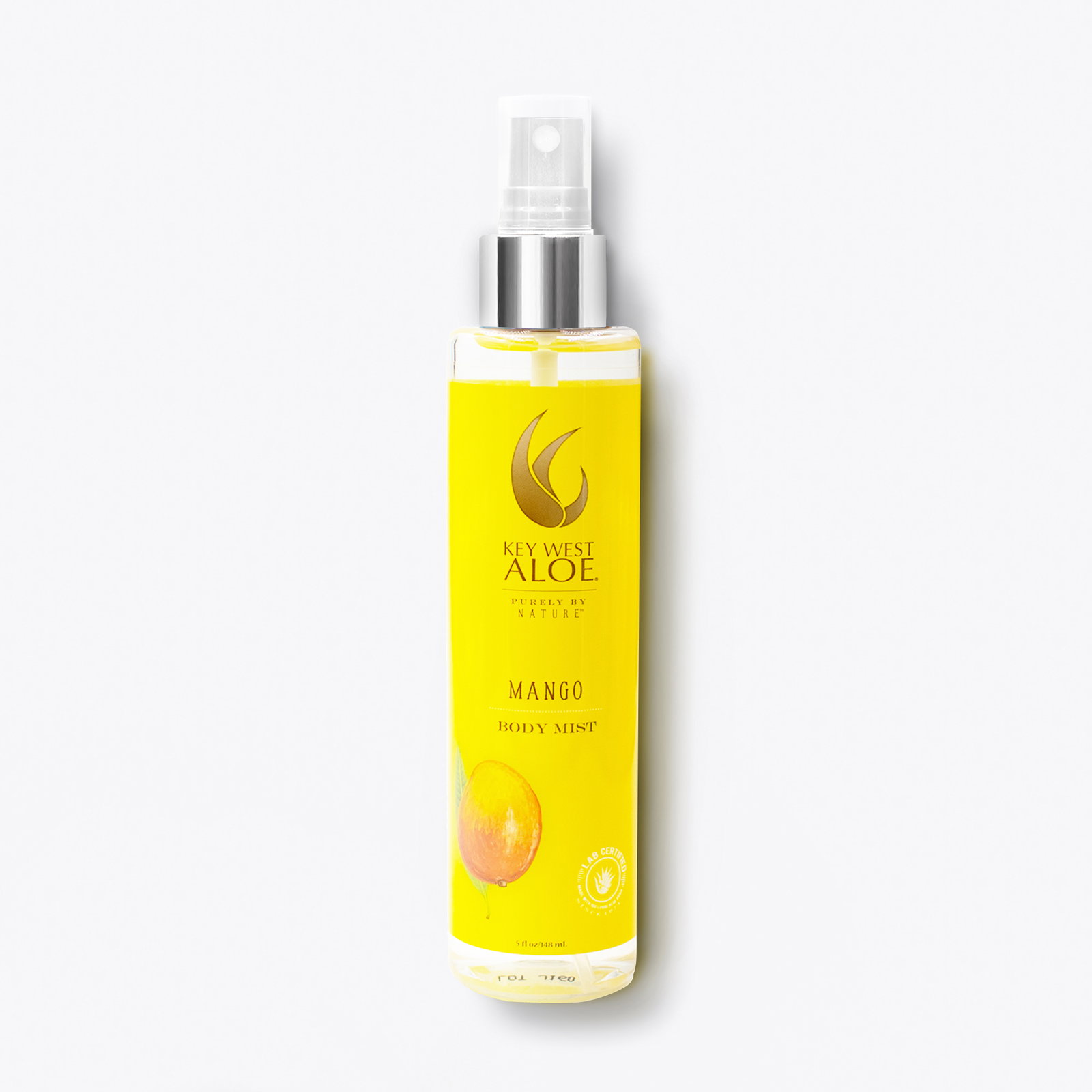 a bottle of Key West Aloe's Mango Body Mist on a white background
