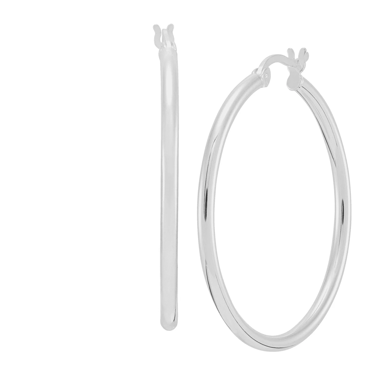 Downtown Taste Hoop Earrings, Silver