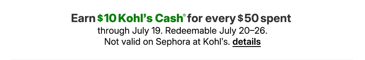 earn $10 kohls cash for every $50 spent