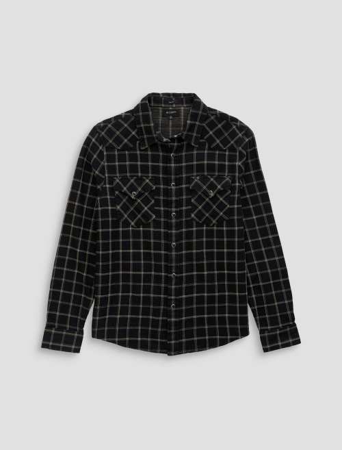 Huston Western Shirt in Black Multi
