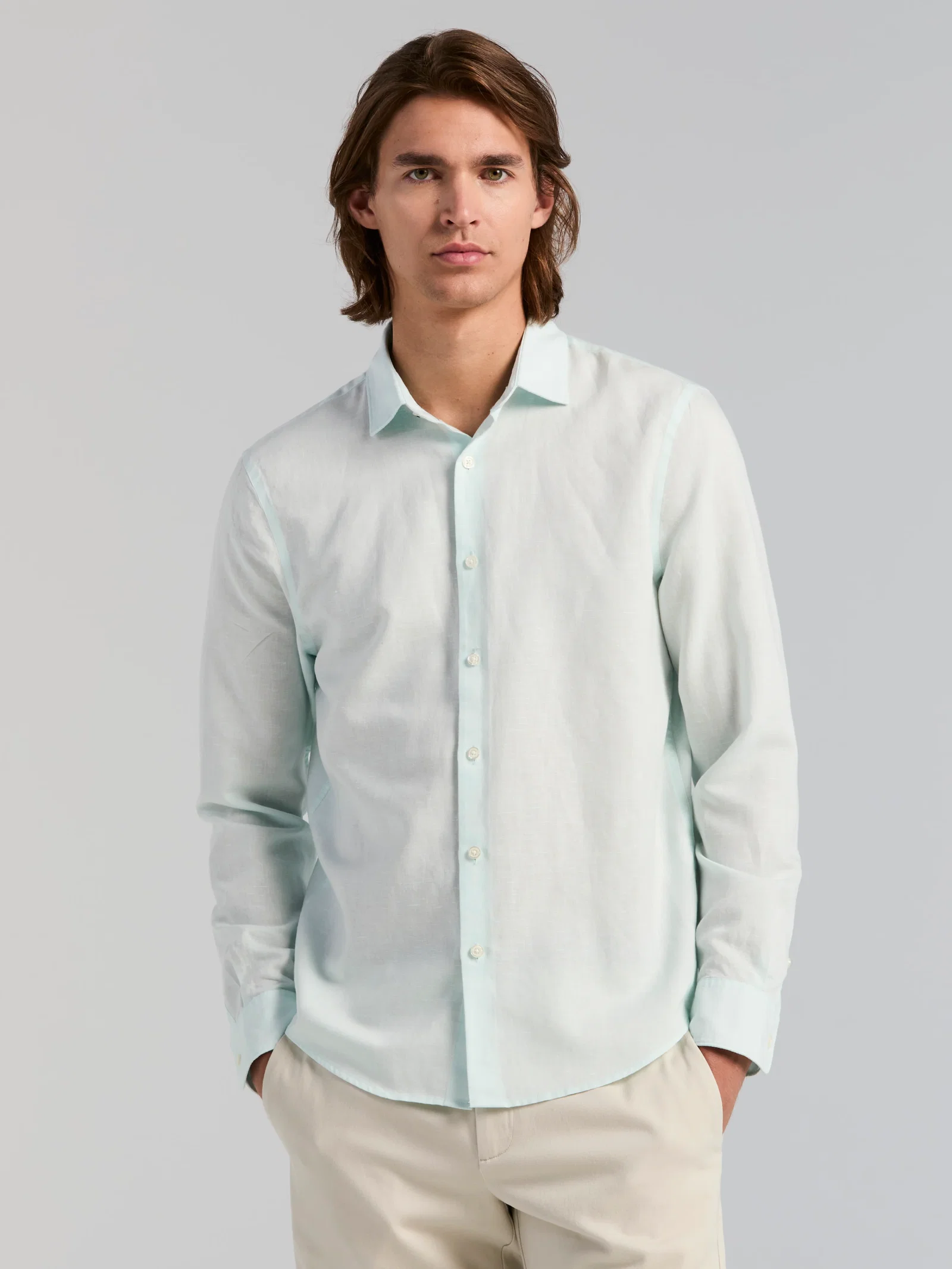 Linen Blend Long Sleeve Shirt Linen Blend Long Sleeve Shirt