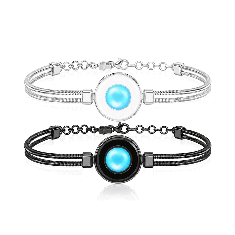 Candy Duo Touch Bracelets with Snake Chain in black and blue
