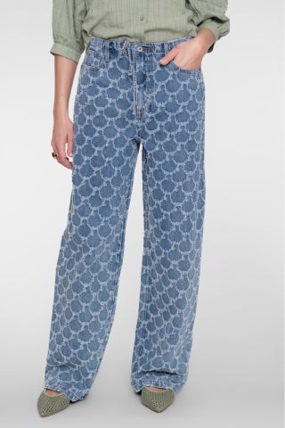 JEANS MET STRUCTUUR 61006 10 Mid blue denim
