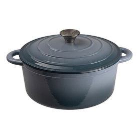 CARNABY Cast Iron Sea Salt Blue Casserole Dish 26cm