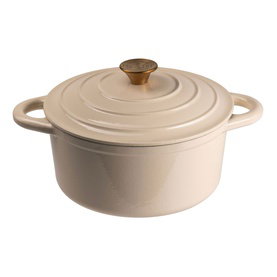 PROCHEF Cast Iron Cream Round Casserole 26cm