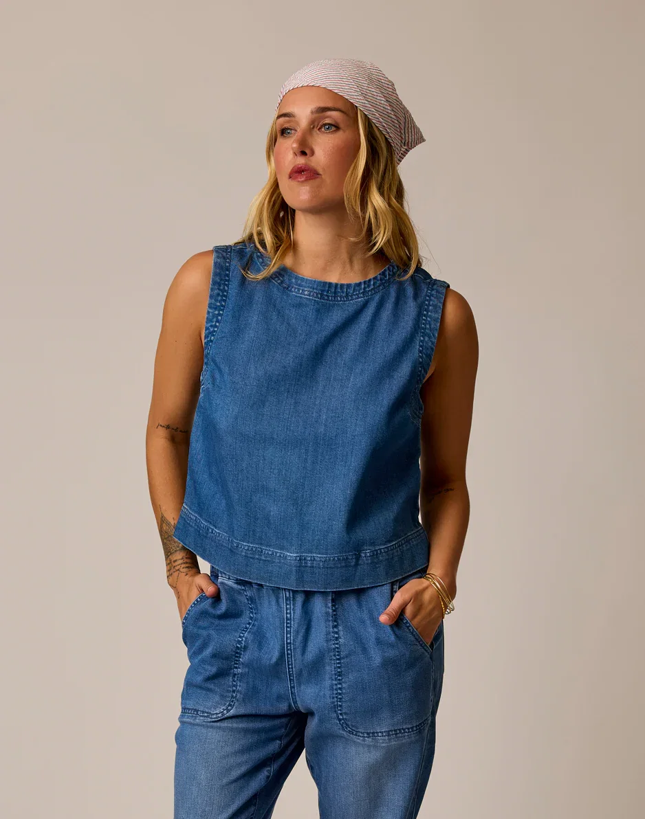 Image of Susie Denim Tank: Magnolia