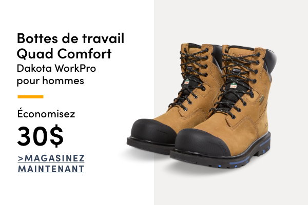 Bottes de travail Quad Comfort Dakota WorkPro pour hommes économisez 30$