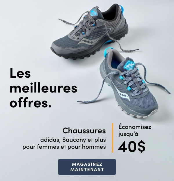 Chaussures adidas, Saucony et plus pour femmes et pour hommes économisez jusqu'à 40$