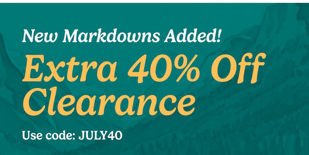 Extra 40% Off Clearance Styles