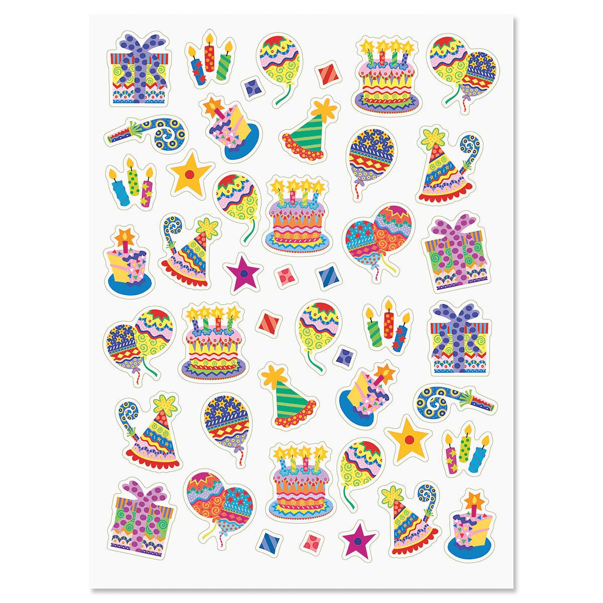 Image of Colorful Celebration Birthday Stickers - BOGO