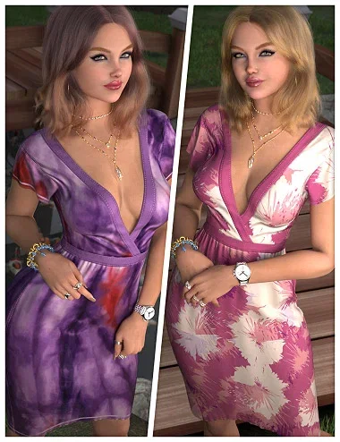 Fashionable Textures for dForce Sophisticated Summer Dress for Genesis 9