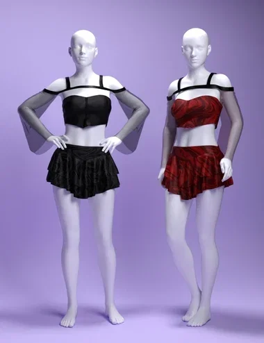 MS dForce Gothic Fantasy Outfit for Genesis 9 and 8 Female
