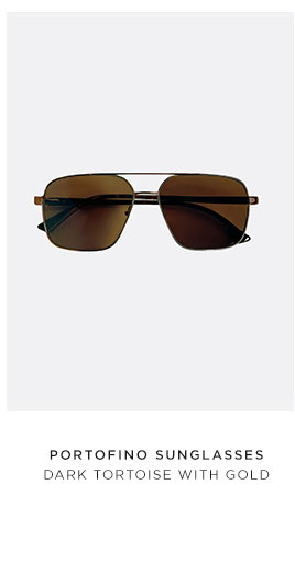 Portofino Sunglasses in Dark Tortoise with Gold