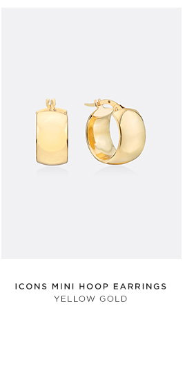 Icons Mini Hoop Earrings in Yellow Gold