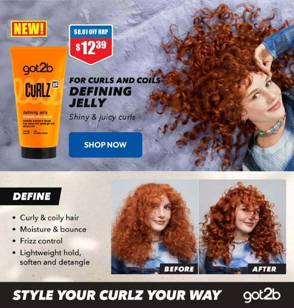 Got2b Curlz Curl Defining Jelly 150ml 40% off RRP at Chemist Warehouse sale ends 22 July 2026