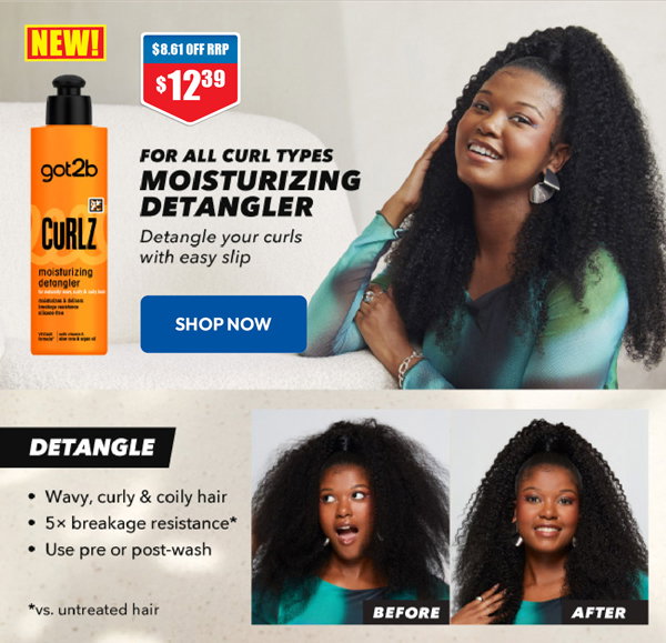 Got2b Curlz Moisturizing Detangler 200ml 40% off RRP at Chemist Warehouse sale ends 22 July 2026
