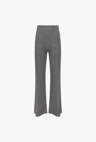 Alina Knitted Trouser In Mid Grey