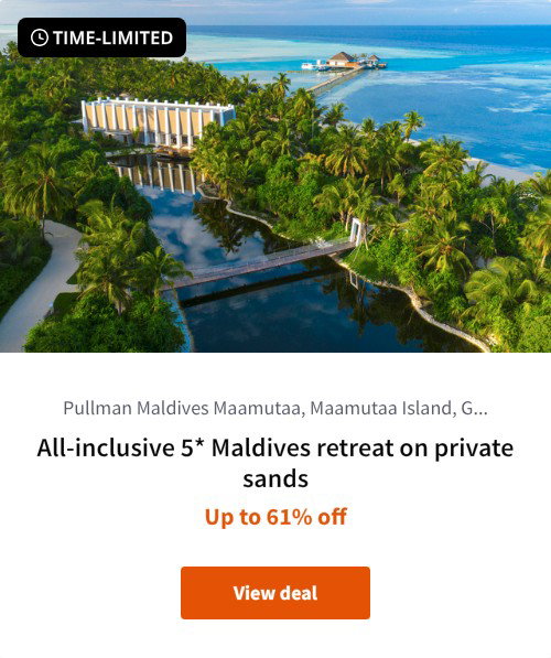 All-inclusive 5* Maldives retreat on private sands