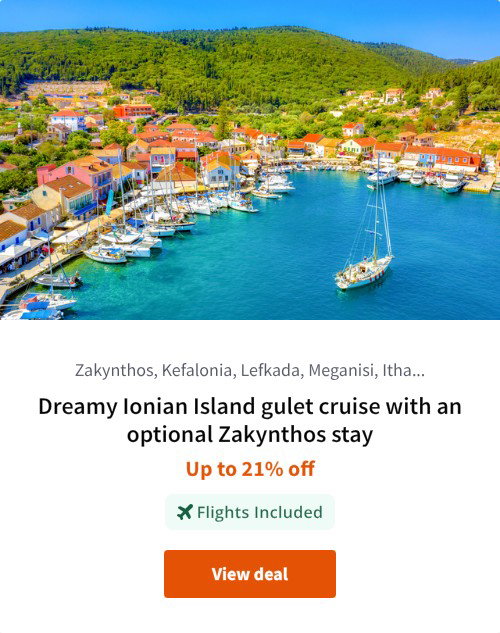 Dreamy Ionian Island gulet cruise with an optional Zakynthos stay