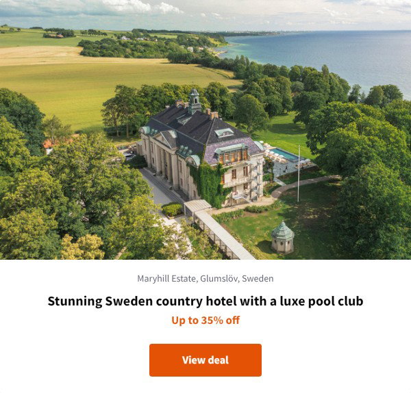 Stunning Sweden country hotel with a luxe pool club