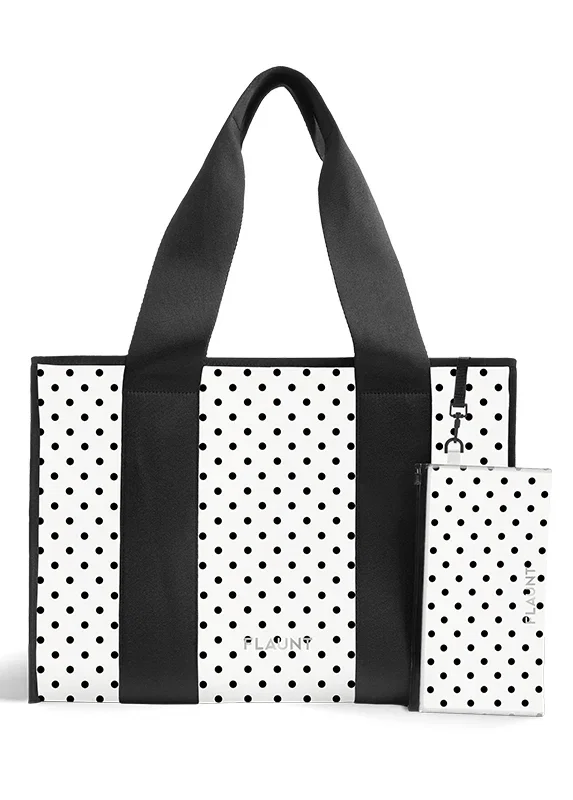 Image of White Polka Dot Everyday Tote Bag
