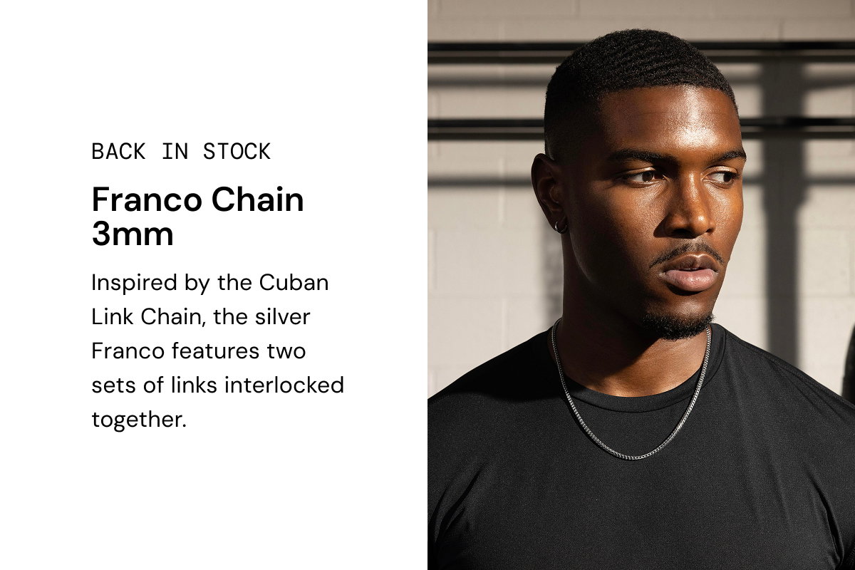 Back in stock. Franco Chain 3mm