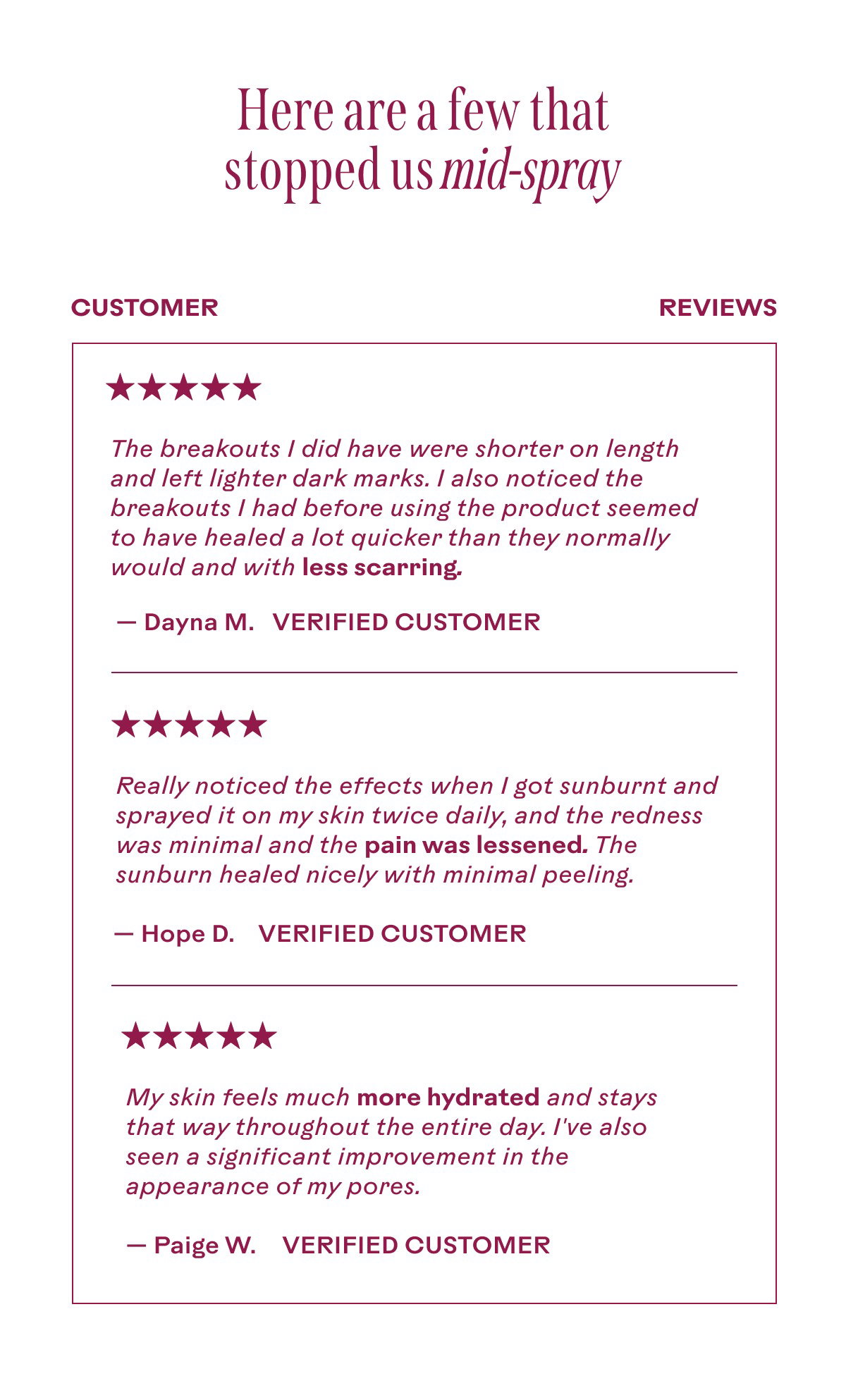 What customers are saying about Take Five™