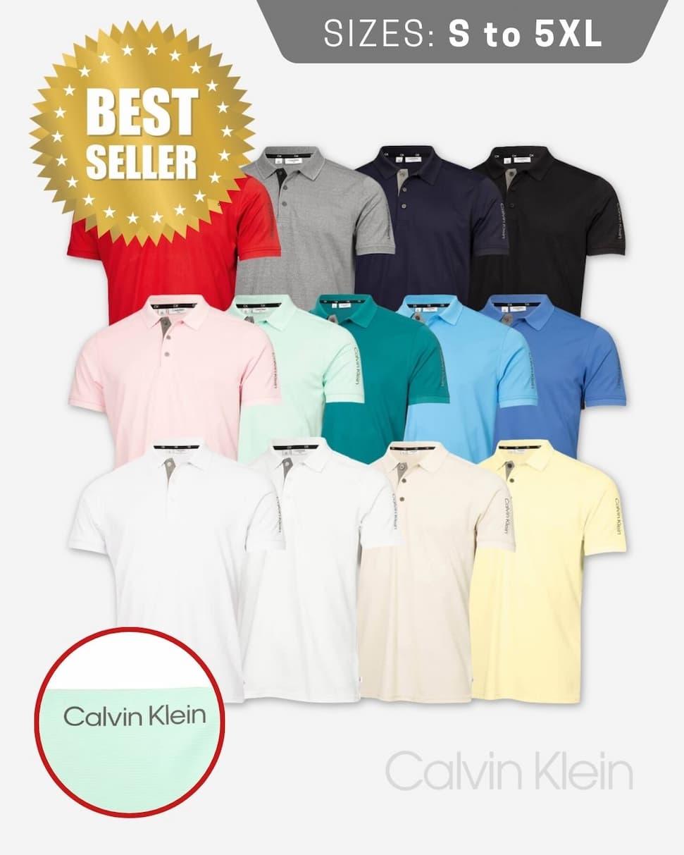 Calvin Klein Mens Club Golf Lightweight Breathable Wicking Polo Shirt