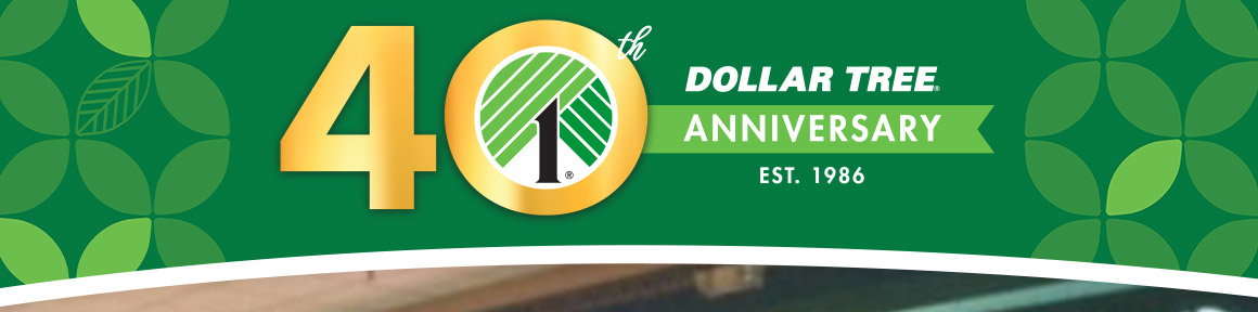 Dollar Tree 40th Anniversary logo banner