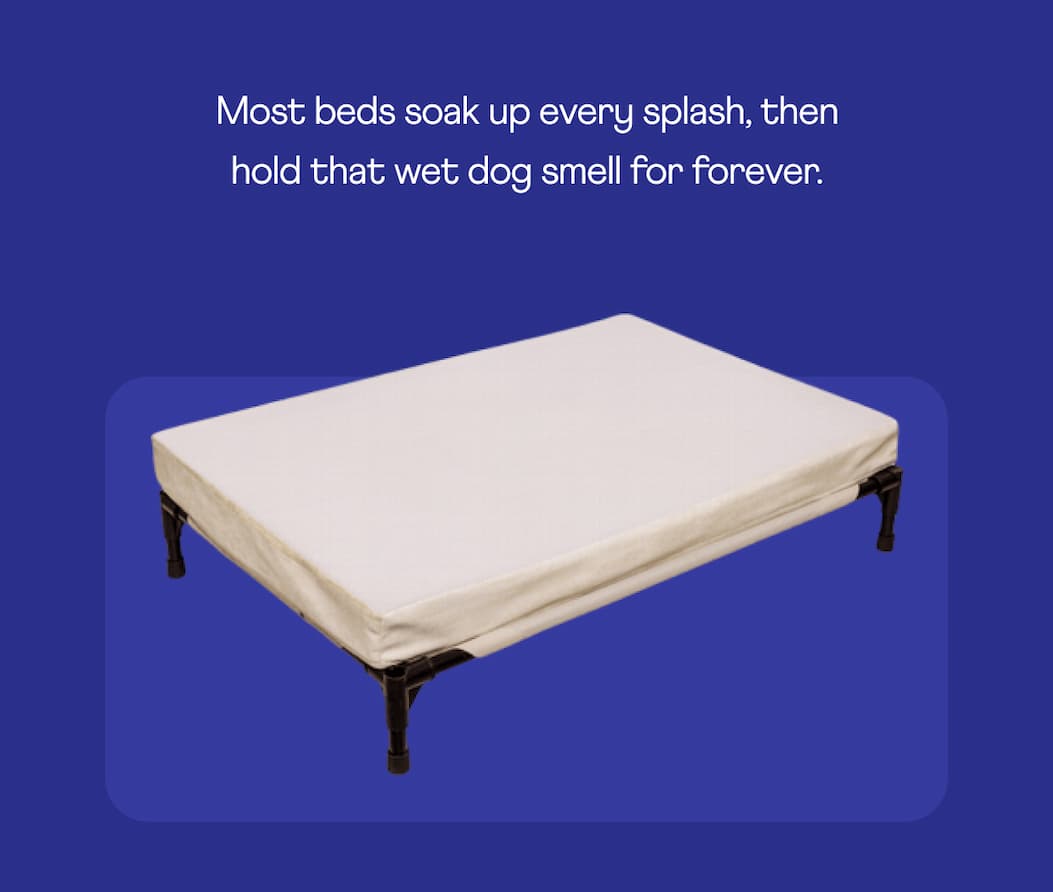 Most beds soak up every splash, then hold that wet-dog smell forever.