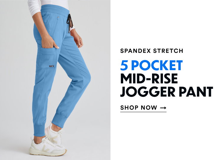 Spandex Stretch | 5 Pocket Mid-Rise Jogger Pant | Shop Now