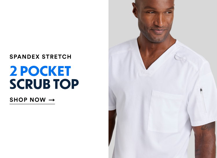 Spandex Stretch | 2 Pocket Scrub Top | Shop Now