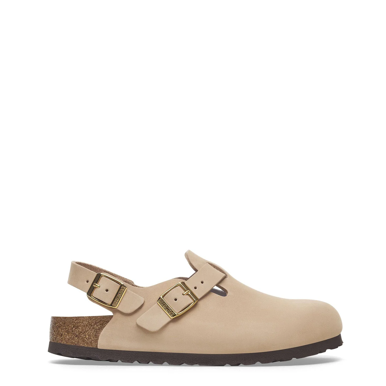 Image of Birkenstock Womens Tokio II Nubuck Leather Narrow Fit Sandcastle