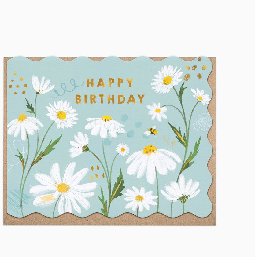 WAVY DAISY BIRTHDAY CARD